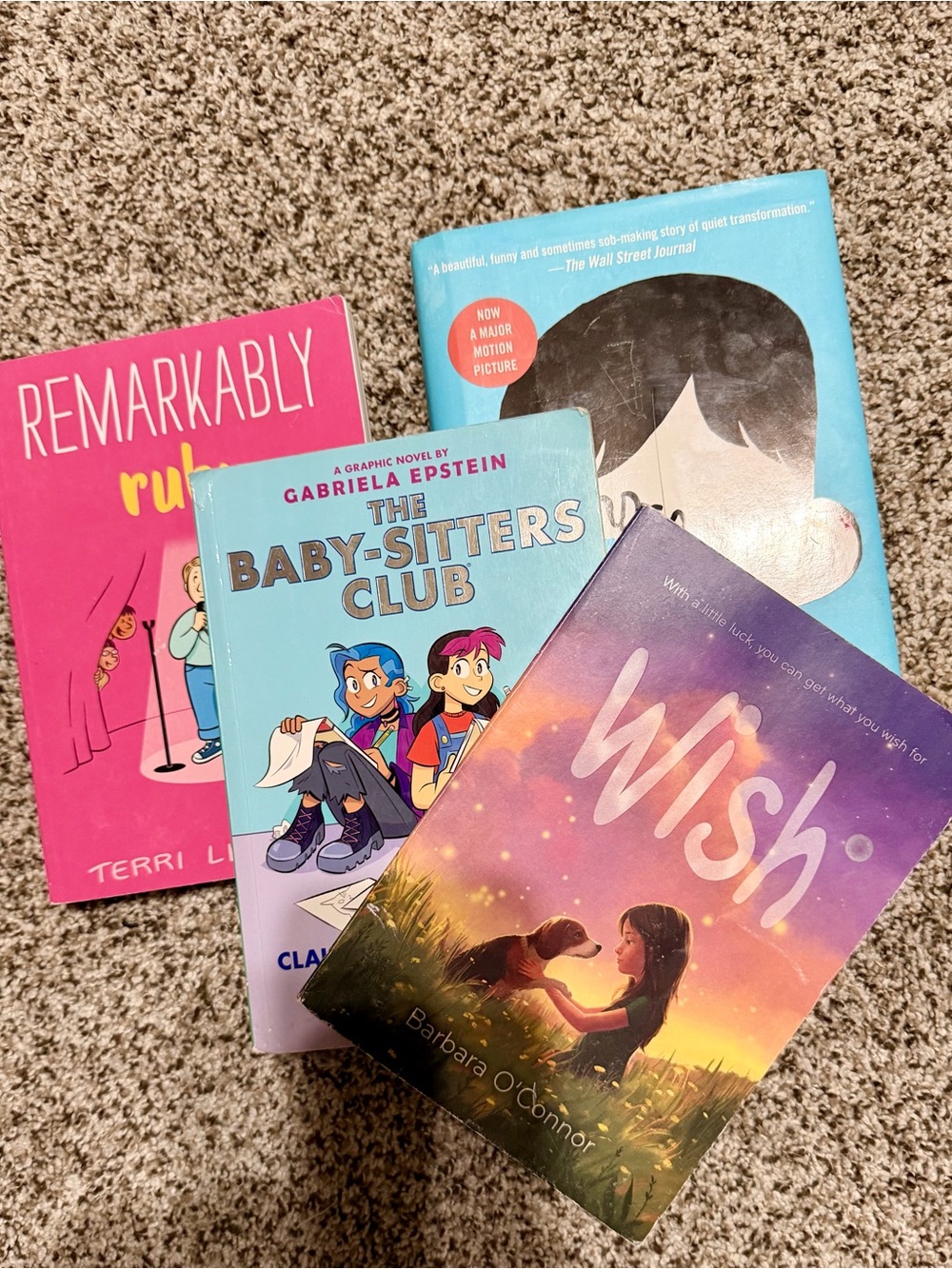 Scholastic Kids Book Bundle —Baby-Sitters Club, Wish, Remarkably Ruby, Wonder